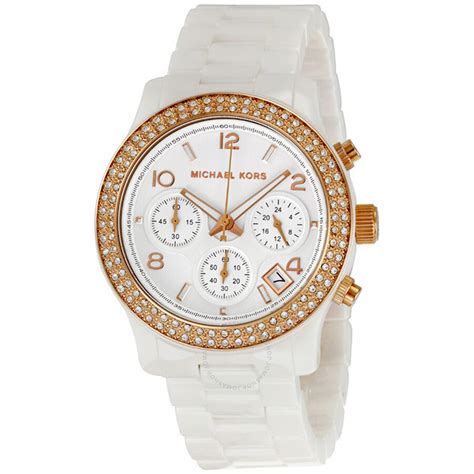 michael kors watch women's white ceramic bracelet